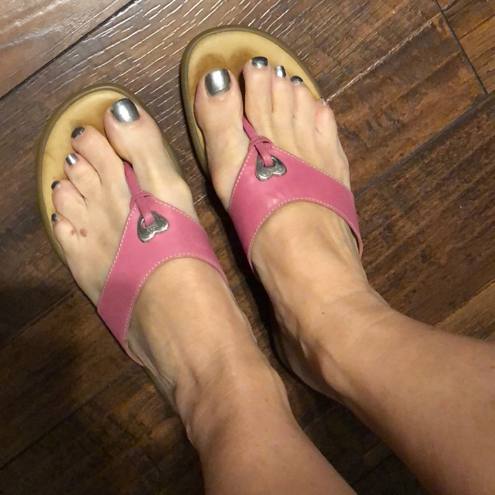 Pink Brighton Leather Sandals